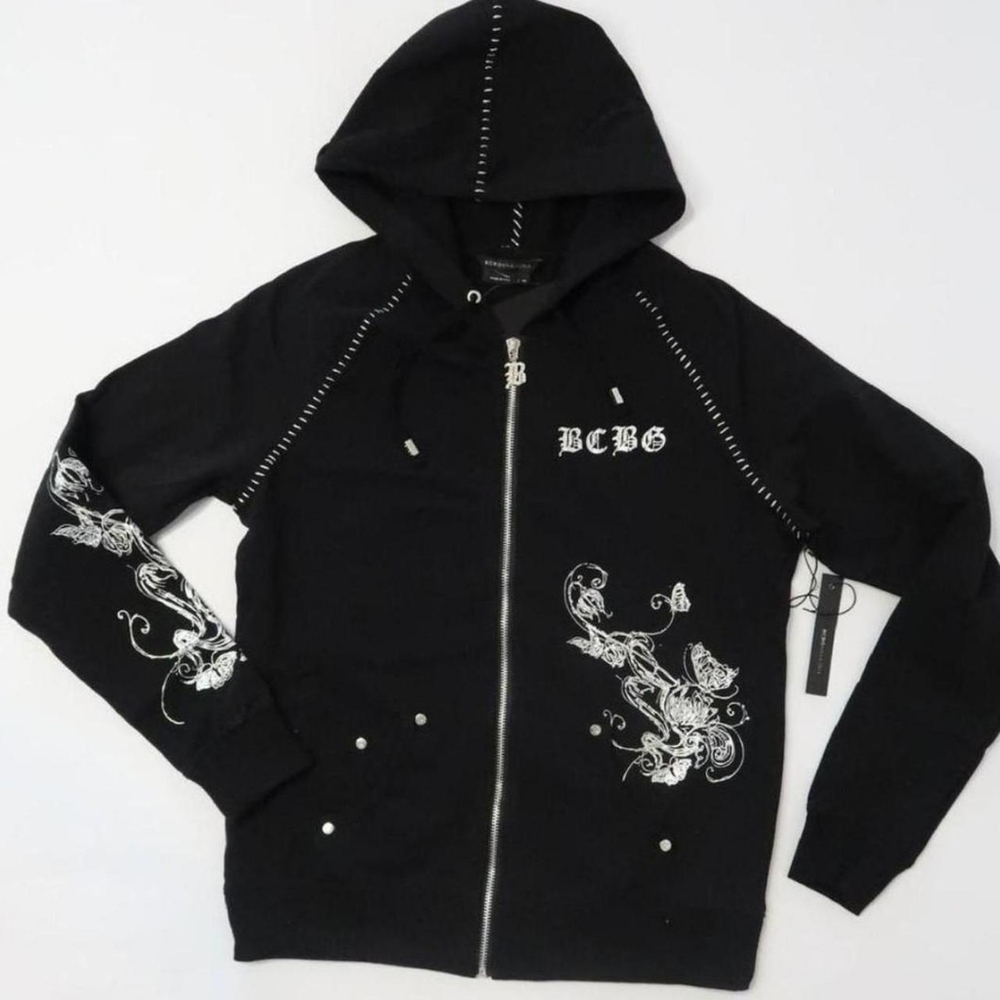 ☆BCBGMAXAZRIA Black & Silver Rhinestone Tracksuit☆ - Picture 4 of 6